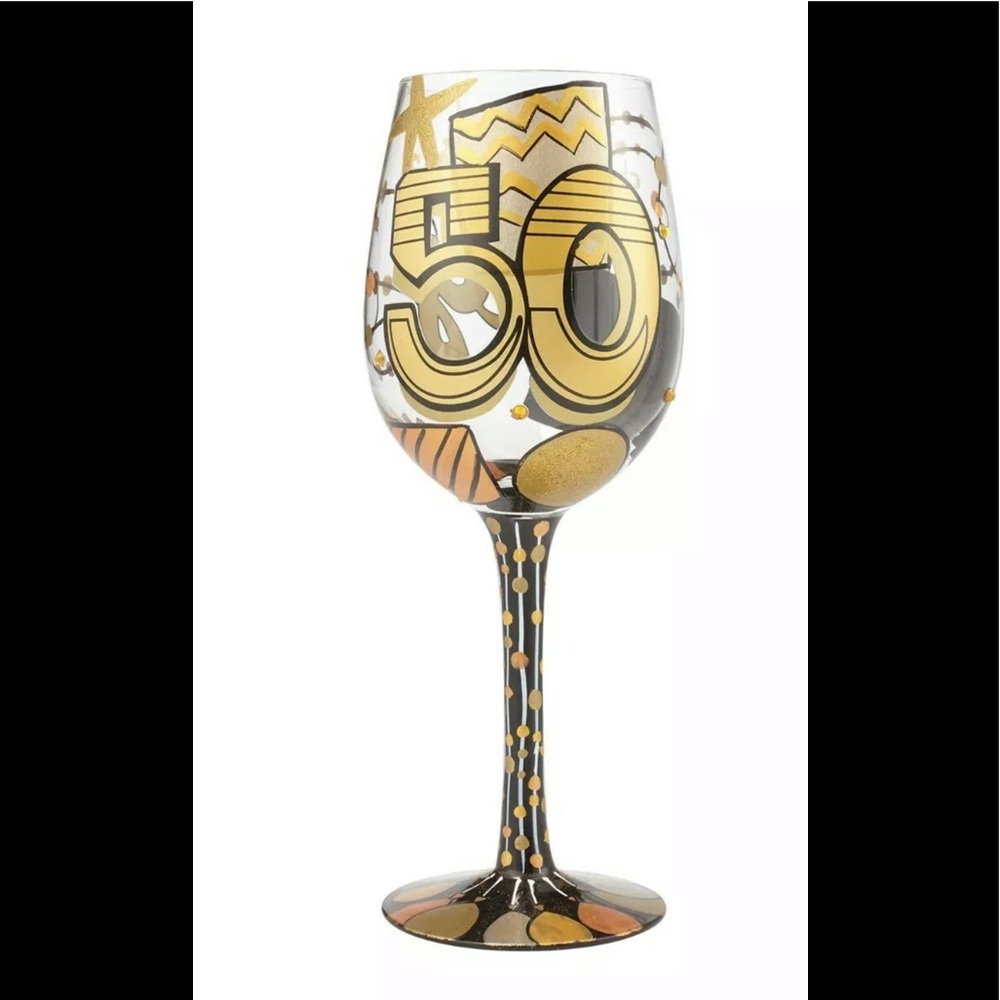 50th Birthday/Anniversary Sparkling Golden Glass